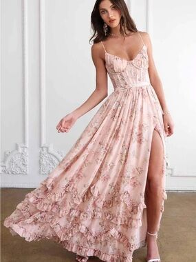 V. Chapman Carmen Dress Peach Tapestry